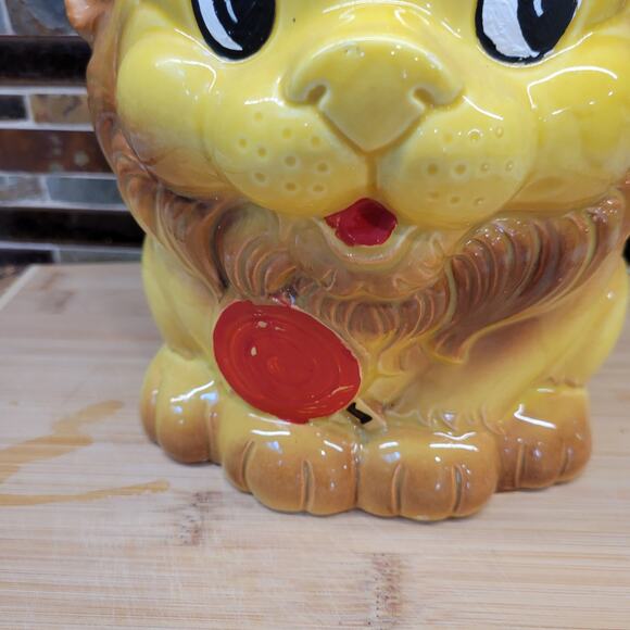 Vintage Lion King Cookie Jar, Red Lollipop Crown Japan - Picture 3 of 9